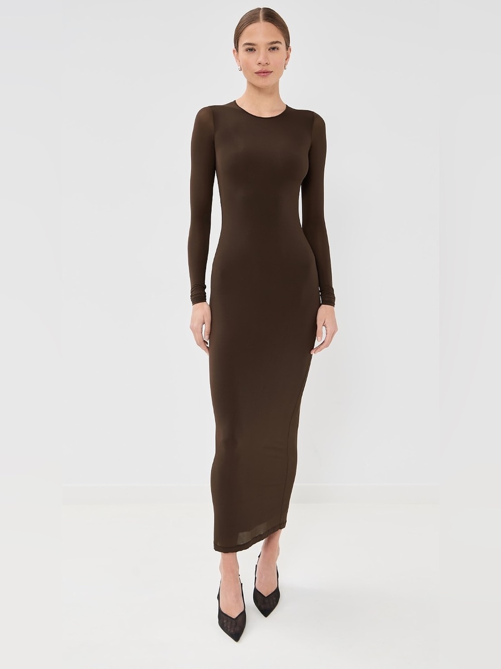 WARDROBE.NYC Sheer Midi Dress